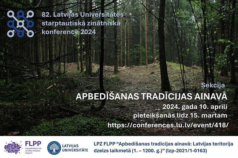 Call for papers: The Latvian Institute of History of the University of Latvia (UL) organizes the section "Burial practices in the landscape" on April 10, 2024, within the framework of the 82nd International scientific conference of the UL