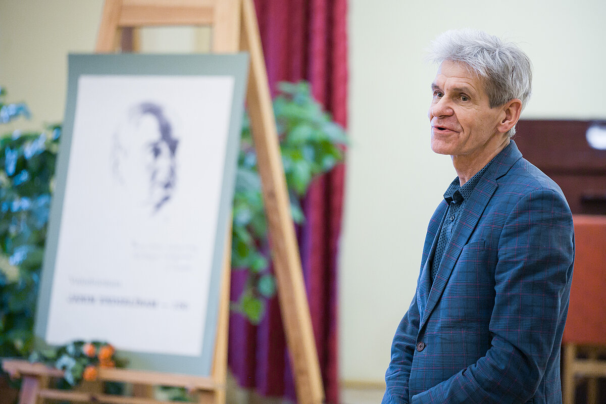Izstādes “Jānim Endzelīnam – 150” atklāšana Latvijas Universitātes Akadēmiskajā bibliotēkā, 17.02.2023
© Toms Grīnbergs